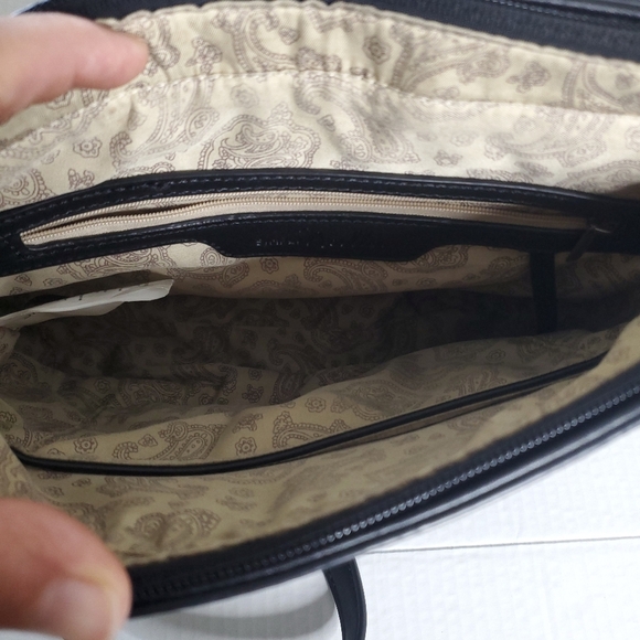 Simply Noelle Leather Fringed Shoulder Bag Black Conceal Weapon Pouch Boho Chic - Picture 10 of 15